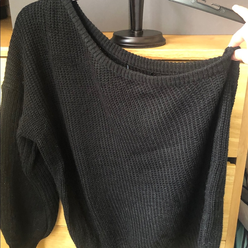 Black One Sleeve Sweater